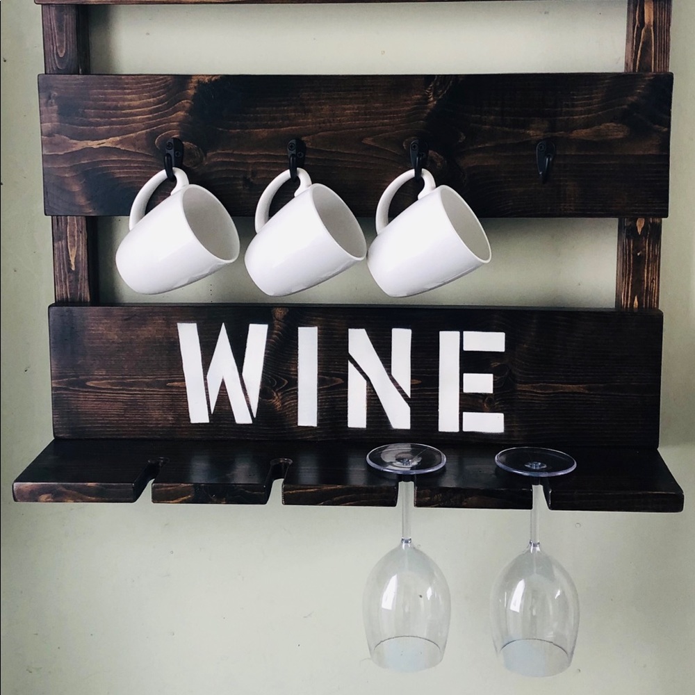 Decorative coffee glass and wine glass holder